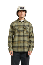 Bowery L/S Flannel - Vetiver/Laurel Wreath/Washed Black