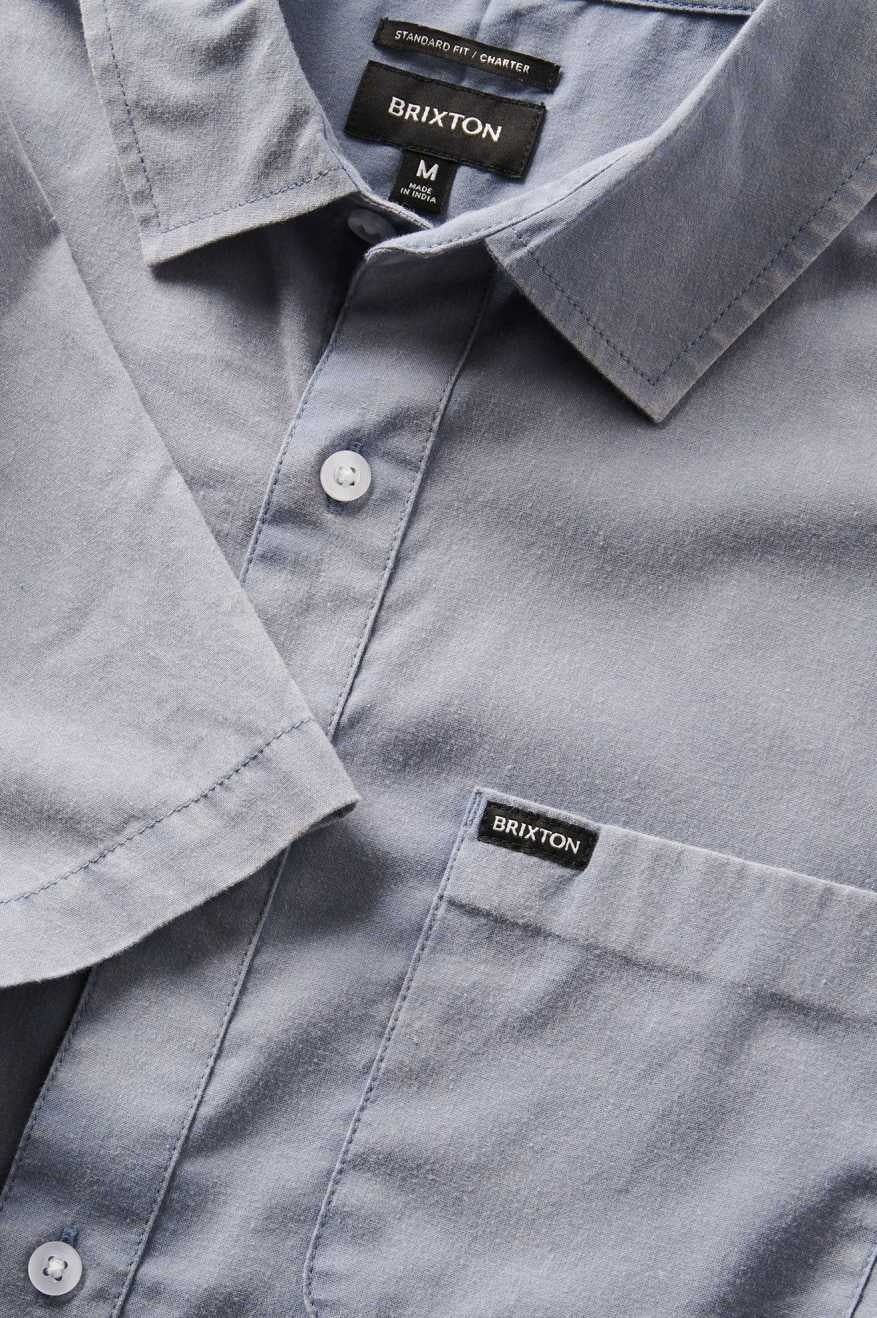 Charter Sol Wash S/S Woven Shirt - Flint Stone Blue Sol Wash