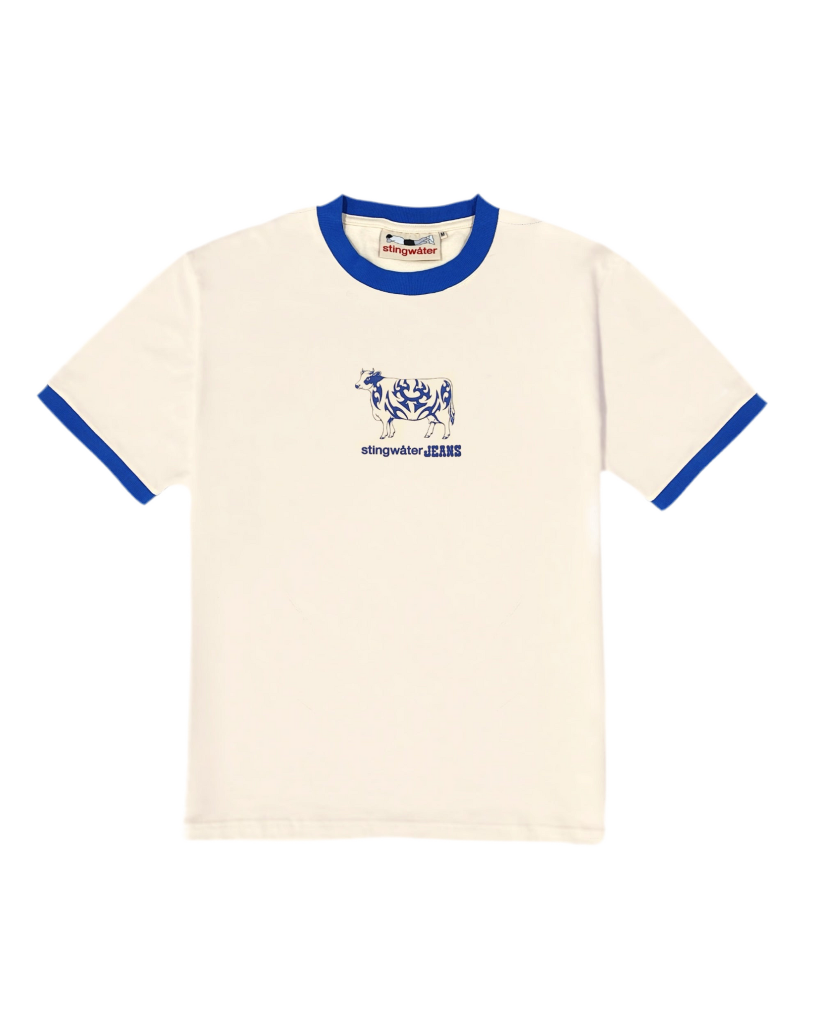 Stingwater Tatted Cow T-Shirt Ringer - Blanc Cassé/Marine