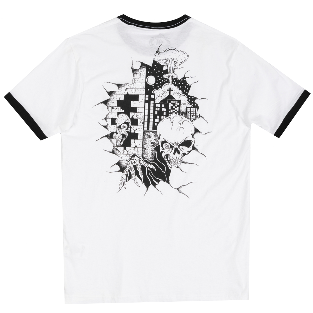 Tavi Ringer Back Print T-Shirt - White