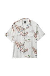 Chemise tissée à col camp Bunker Slub S/S - Blanc cassé/Carte 