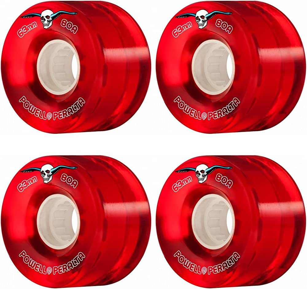 Roues Cruiser transparentes Rouge 80A - 63mm