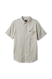 Chemise tissée Charter Stripe S/S - Blanc cassé/gris cendré