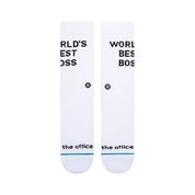 Stance x The Office World's Best Boss Crew Socks - White