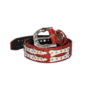 Stingwater Studded Bone Belt - Deep Red