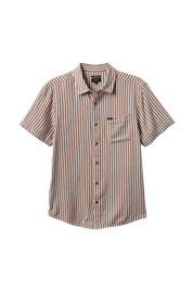 Charter Herringbone Stripe S/S Woven Shirt - Off White/Bison