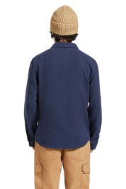 Bowery Textured Loop Twill L/S Overshirt - Washed Navy