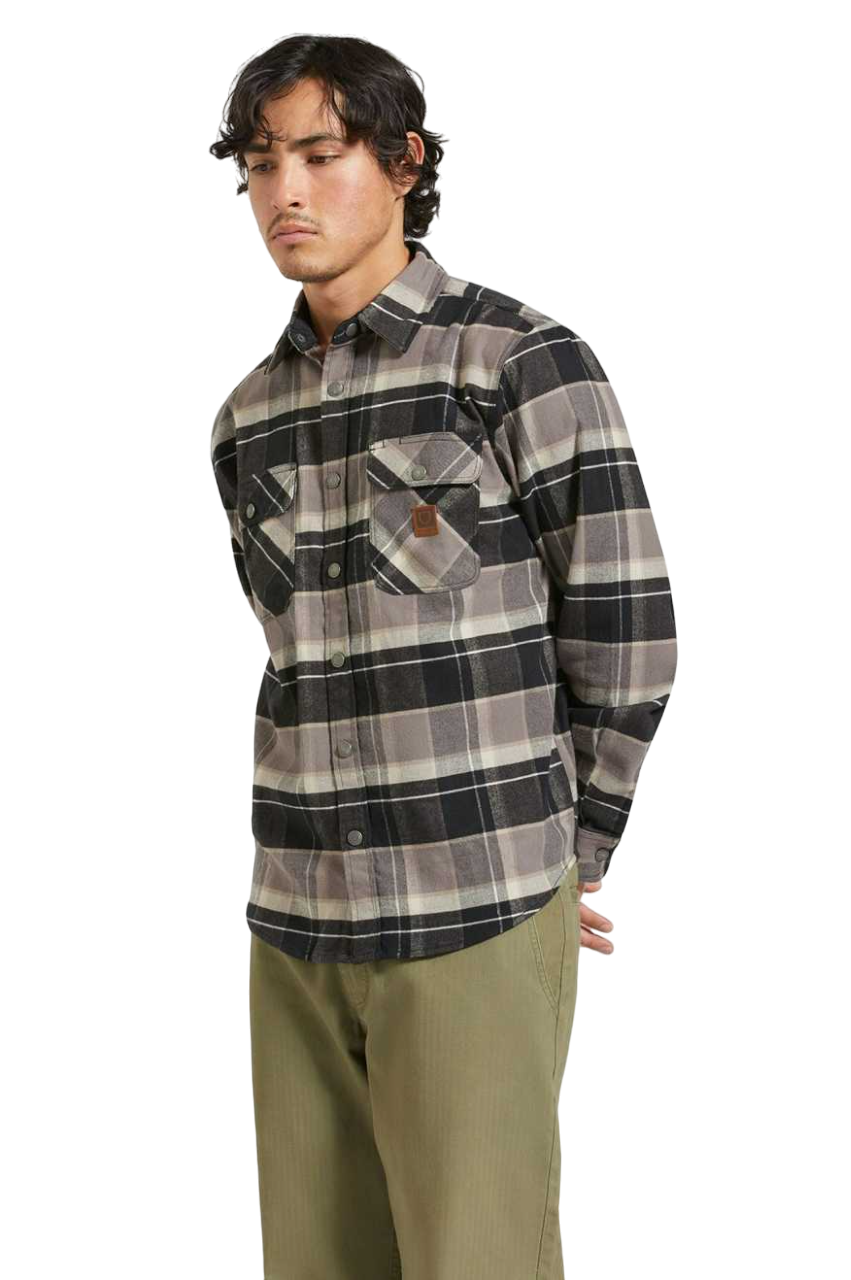 Builders Bowery Stretch Water Resistant L/S Flannel - Black/Charcoal/Beige