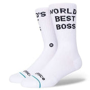 Stance x The Office World's Best Boss Crew Socks - White