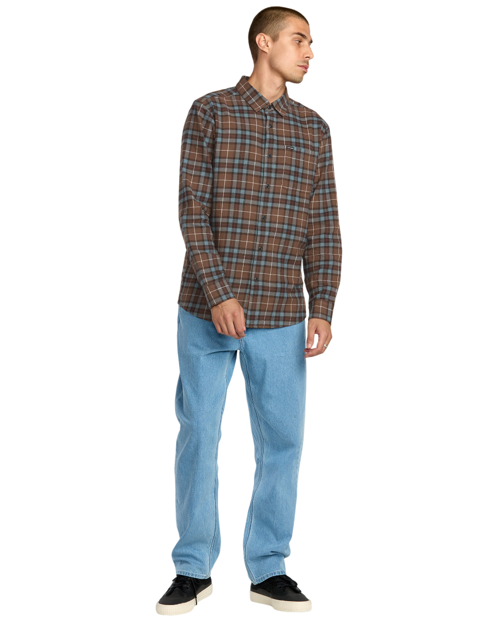 Caden Plaid Long Sleeve Shirt - Brownstone