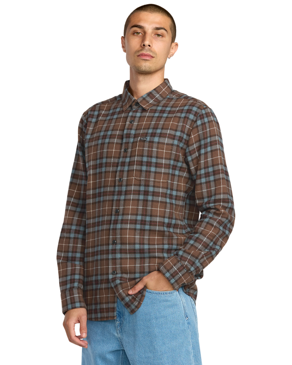 Caden Plaid Long Sleeve Shirt - Brownstone