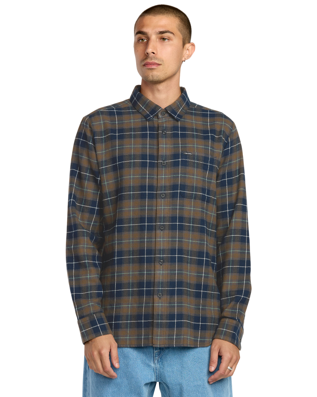 Caden Plaid Long Sleeve Shirt - Navy