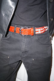 Stingwater Studded Bone Belt - Deep Red
