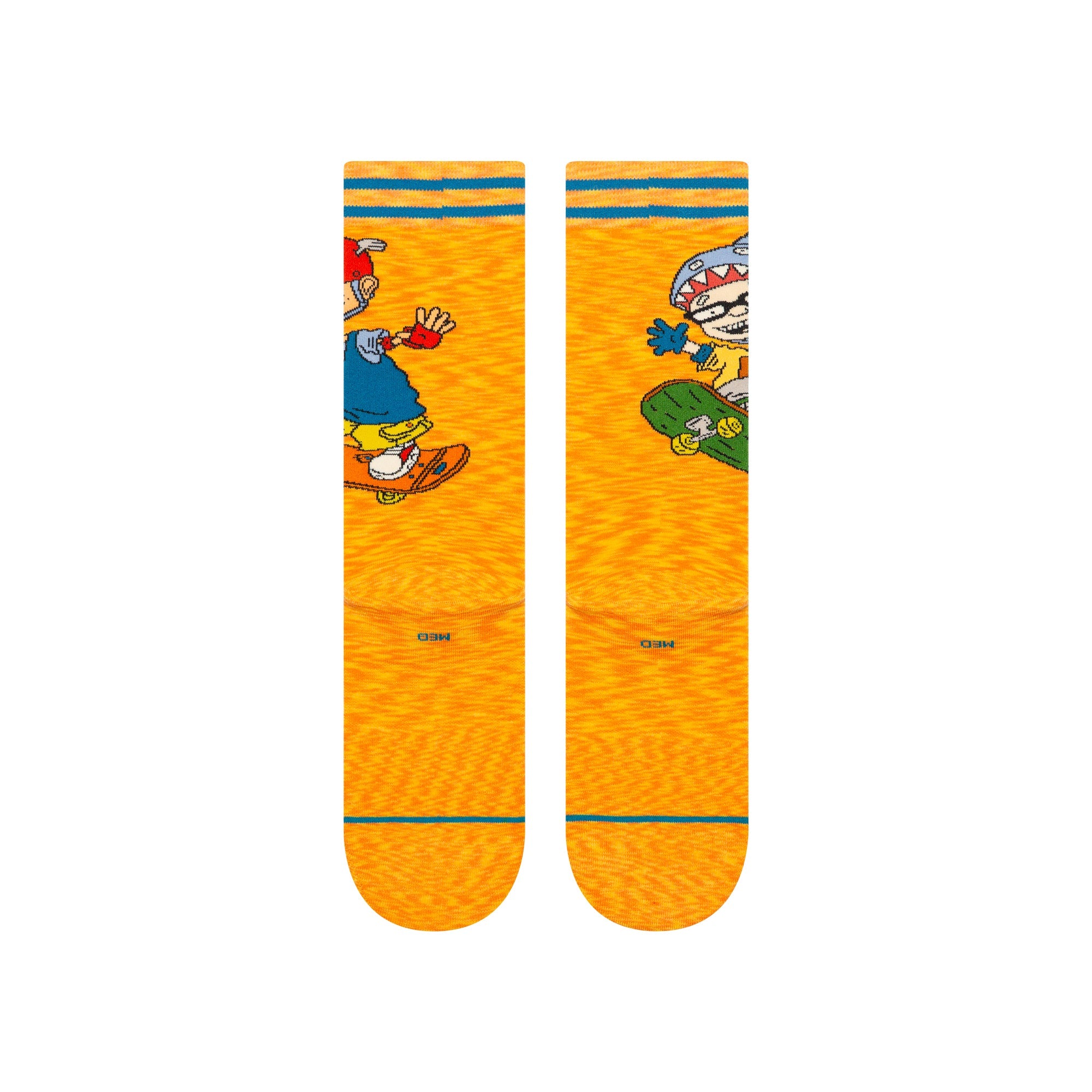 "Rocket Power" Sam And Twister Crew Socks - Orange