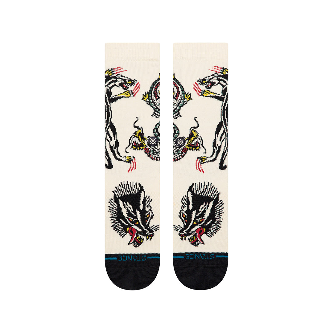 Bert Krak x Stance Battle Crew Socks - Cream