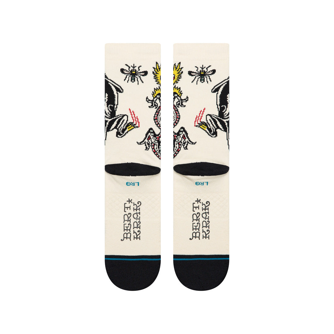 Bert Krak x Stance Battle Crew Socks - Cream