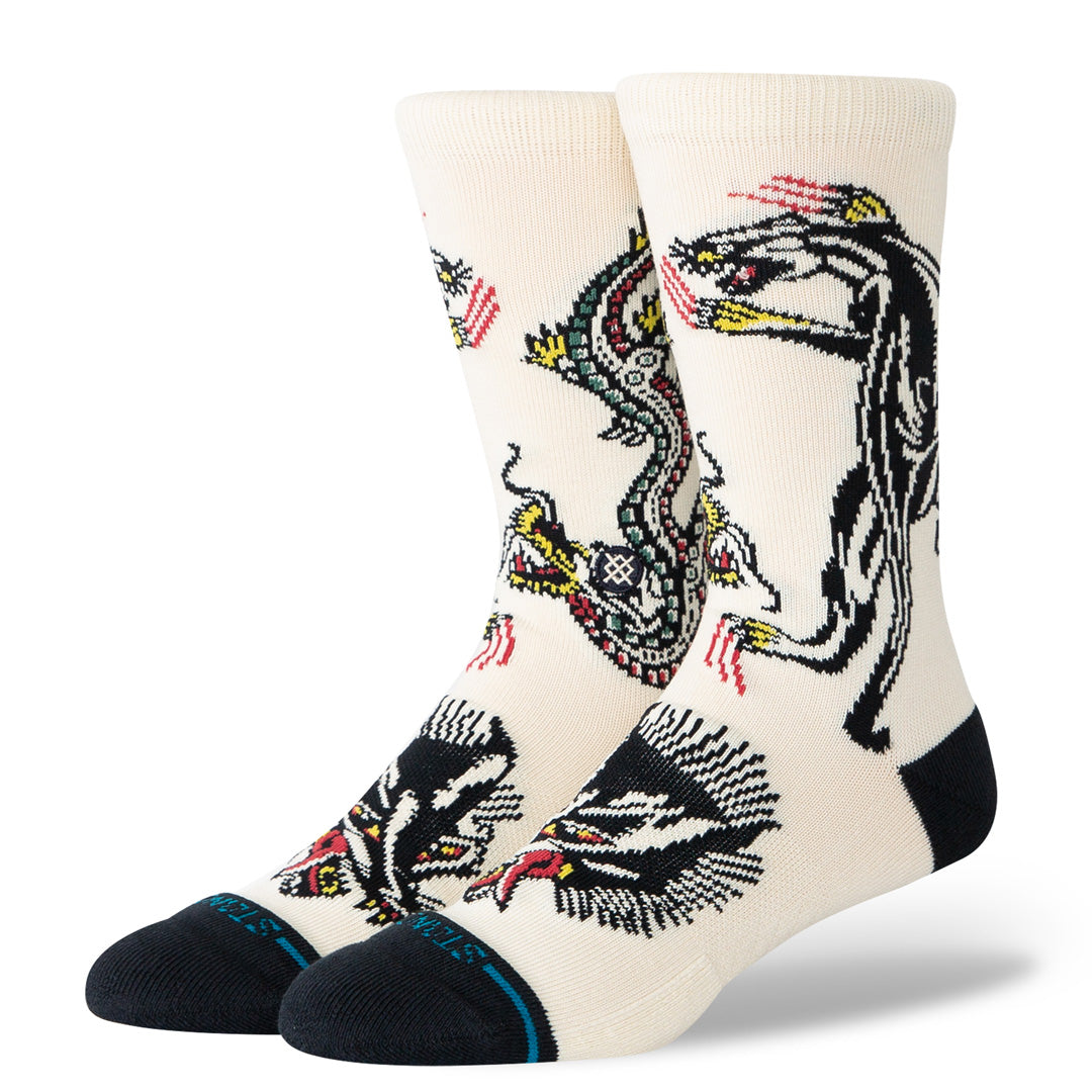 Bert Krak x Stance Battle Crew Socks - Cream