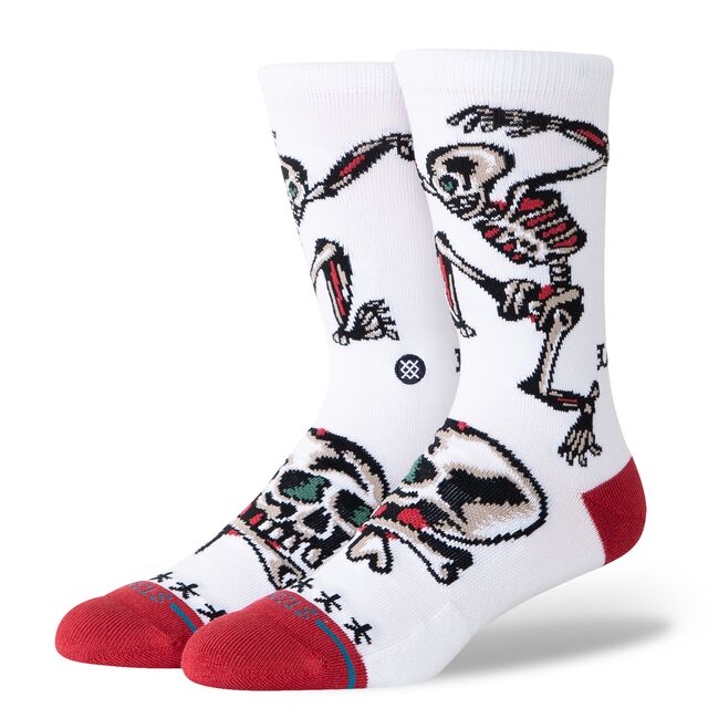Bert Krak x Stance Skeleton Crew Socks - White