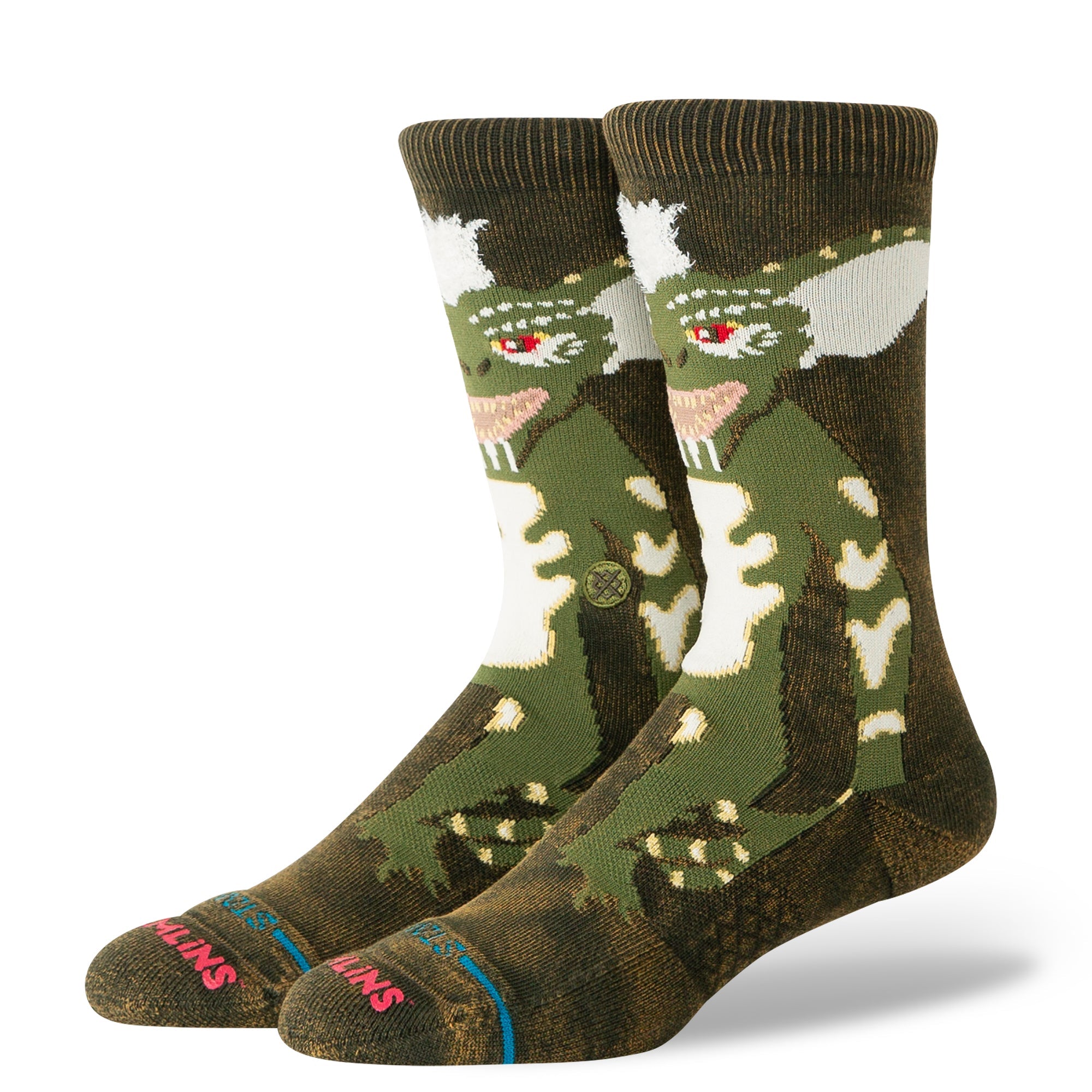 Chaussettes Gremlins x Stance Stripe Gremlins Crew - Vert Foncé

