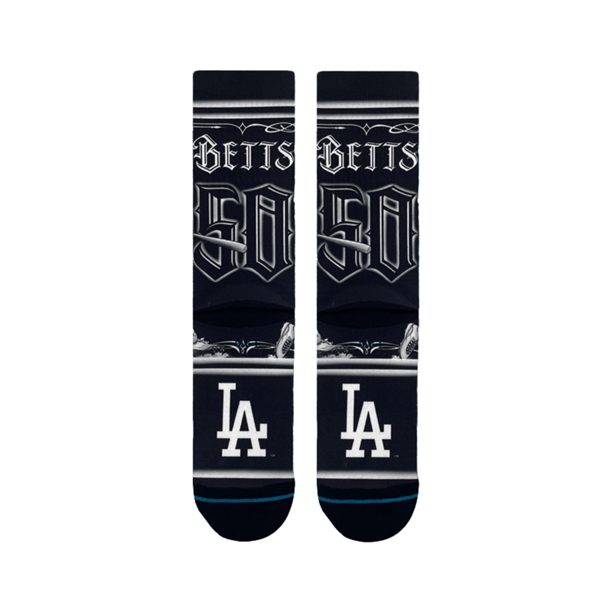 "Mister Cartoon" MLB Crew Socks - Mookie Betts - Black