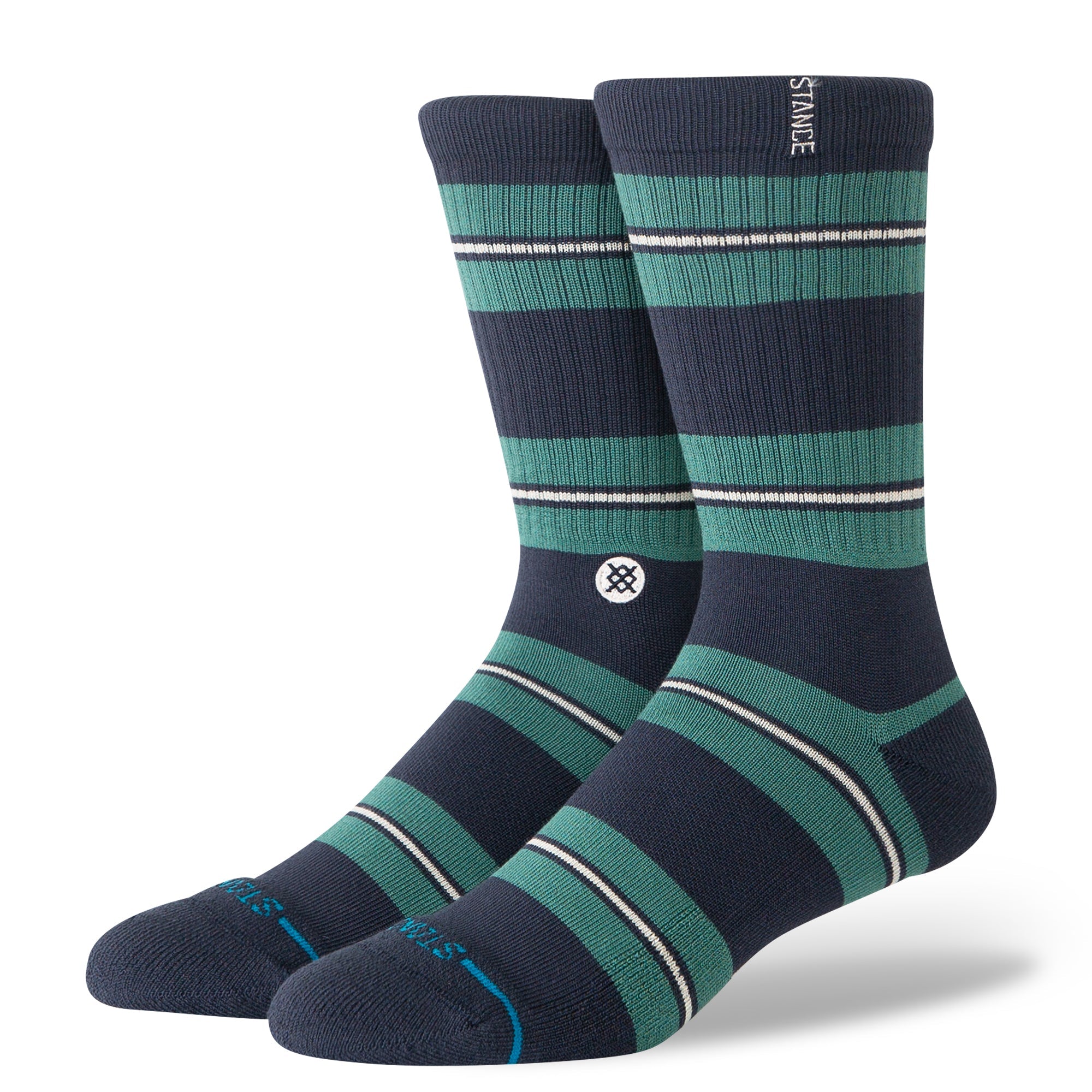 Caesar Stripe Crew Socks - Green