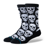 Static Skull Crew Socks - Black