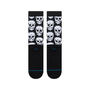 Static Skull Crew Socks - Black