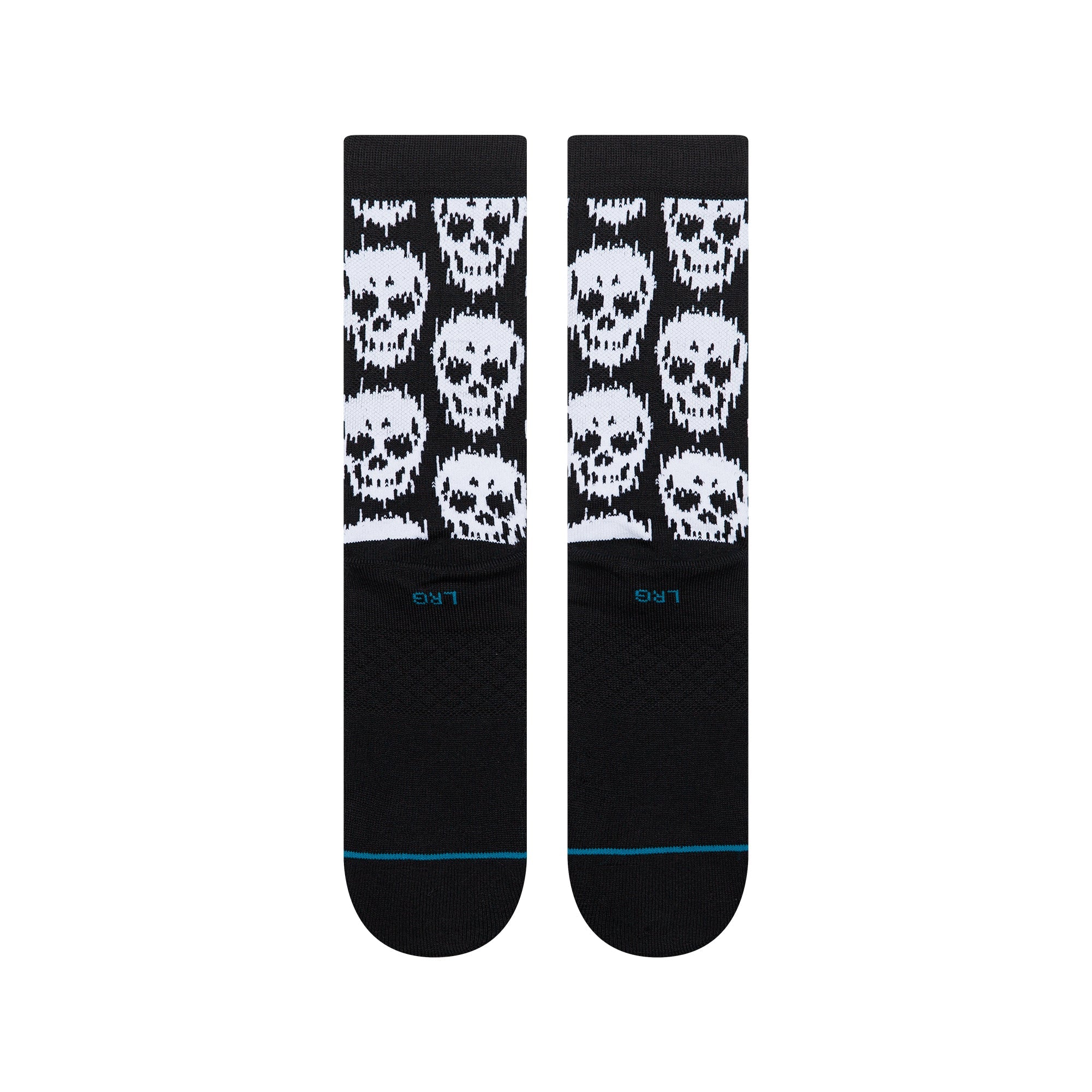 Static Skull Crew Socks - Black