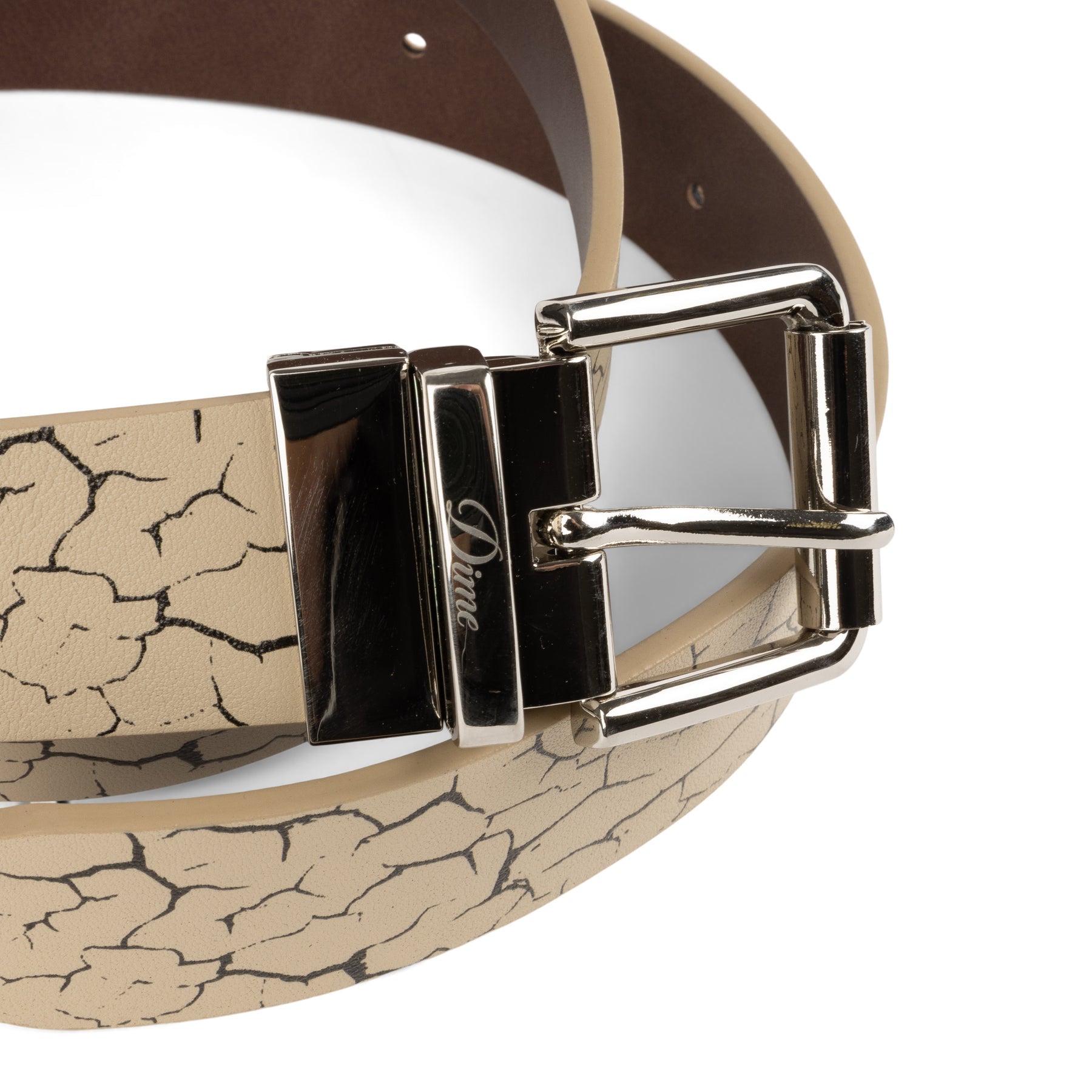 Reversible Leather Belt - Beige/Brown