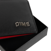 Leather Bifold Wallet - Black/Cherry