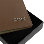 Leather Bifold Wallet - Brown/Olive