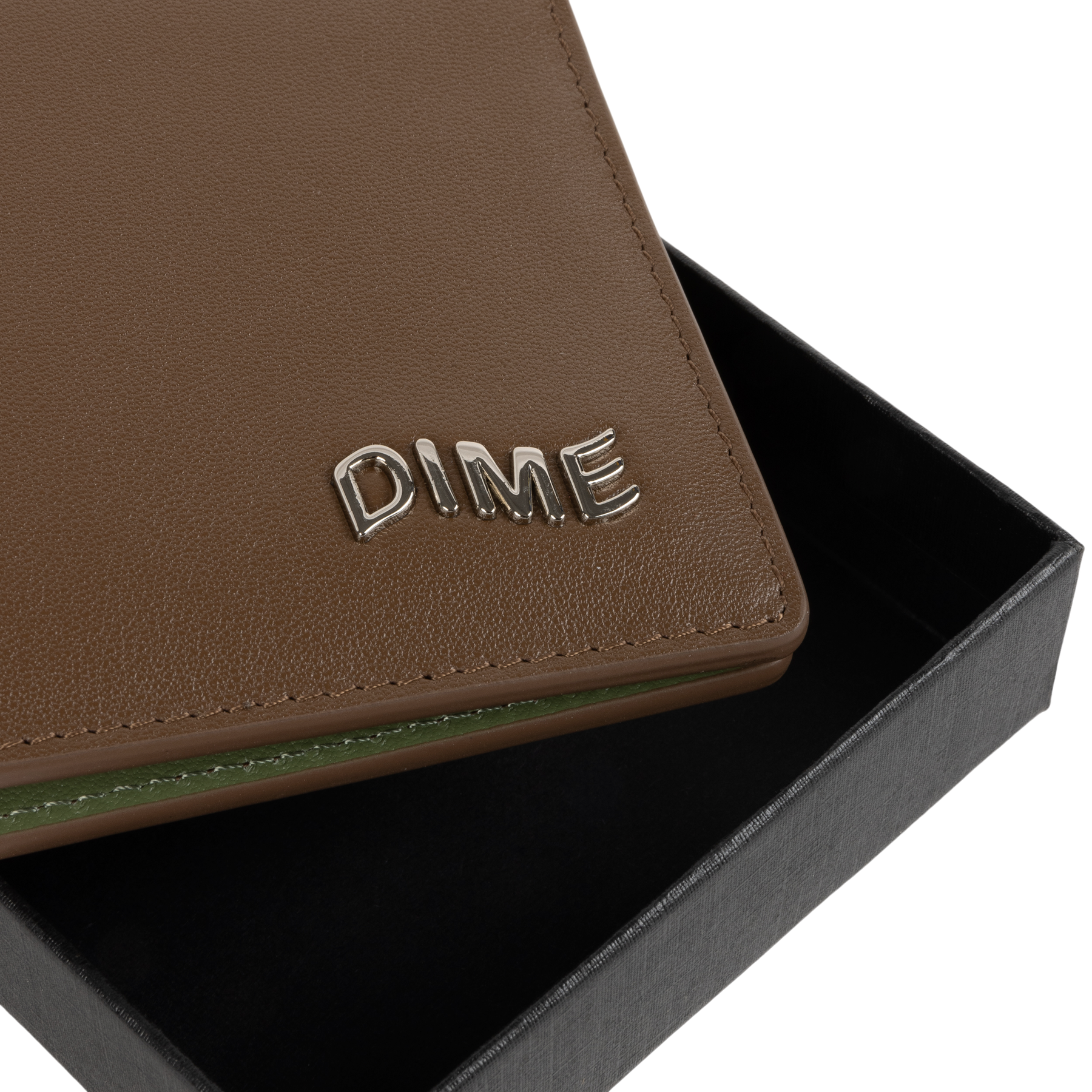 Dime Leather Bifold Wallet - Brown/Olive – Palm Isle Skateshop