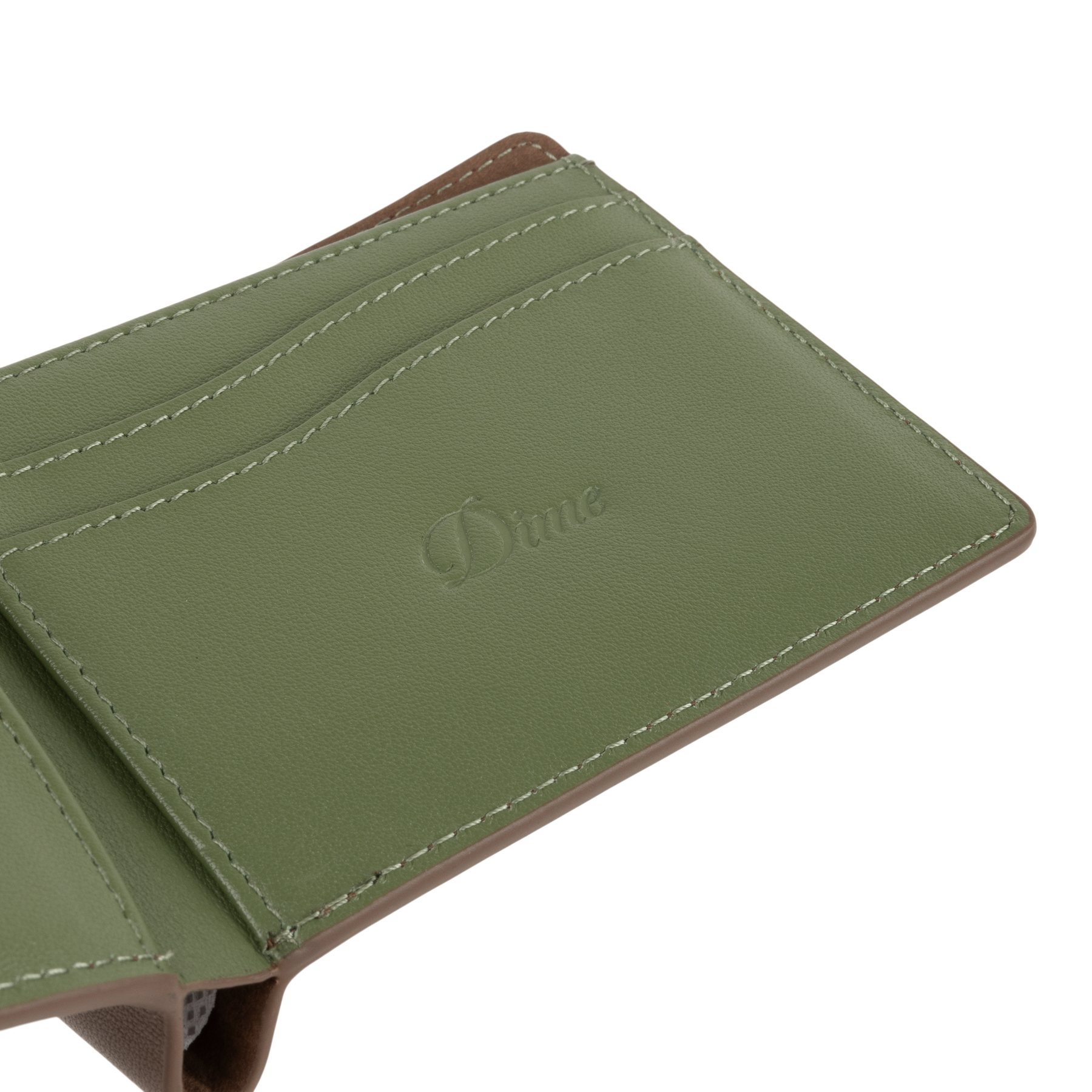 Leather Bifold Wallet - Brown/Olive