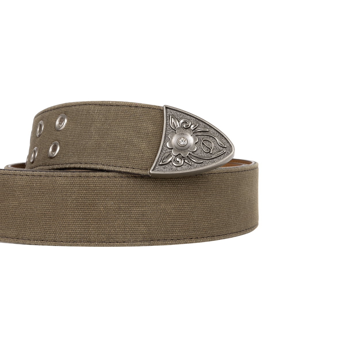 Ceinture en Toile Cirée - Brun/Olive