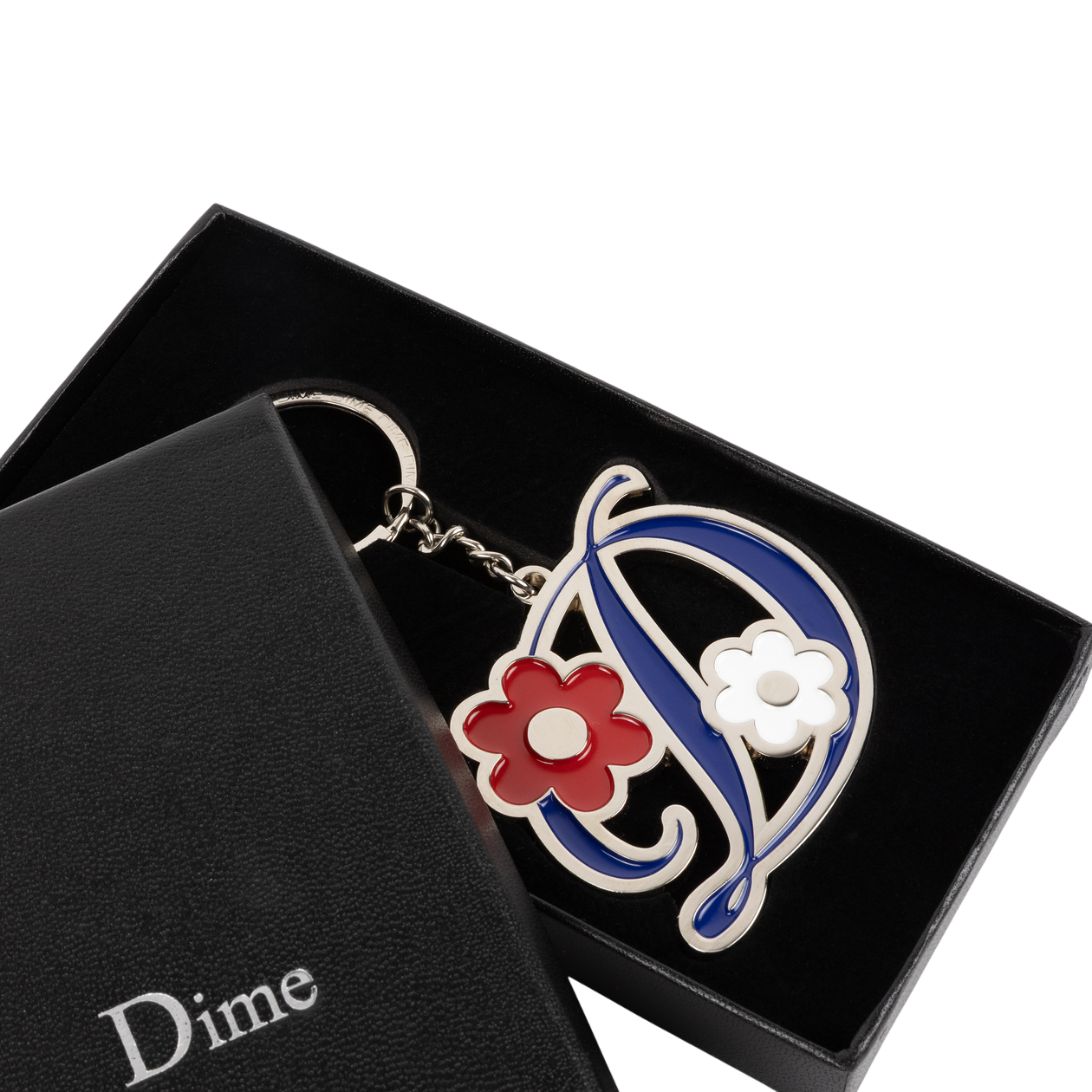 Porte-Clés Floral Surdimensionné - Argent