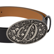 Skull Leather Belt - Black