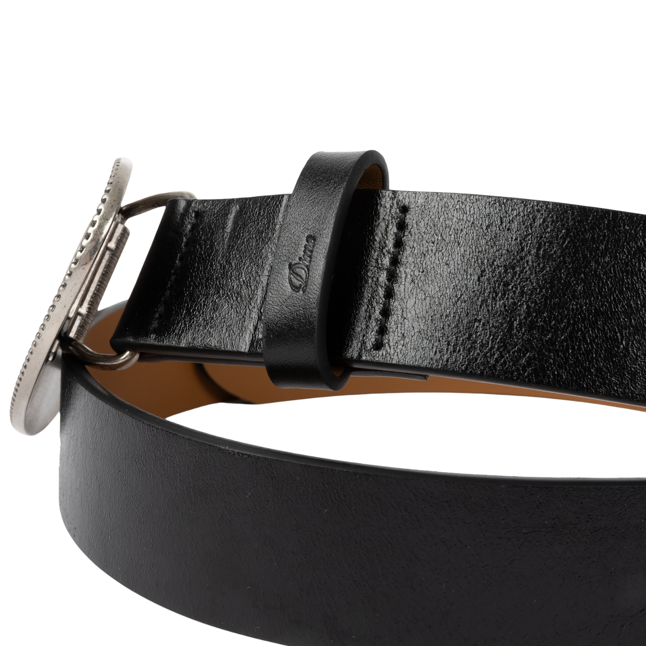 Skull Leather Belt - Black