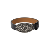 Skull Leather Belt - Black