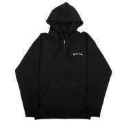 Arch Embroidered Zip Hoodie - Black