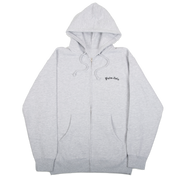 Arch Embroidered Zip Hoodie - Grey