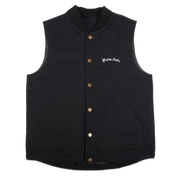 Arch Embroidered Insulated Canvas Vest - Black