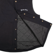 Arch Embroidered Insulated Canvas Vest - Black