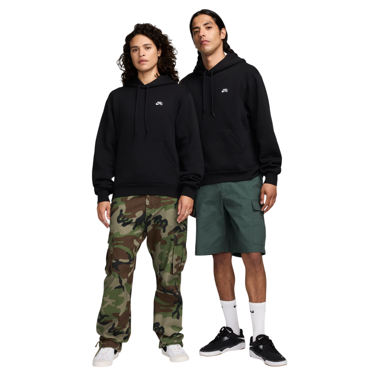 Fleece Pullover Skate Sweat à Capuche - Noir/Blanc