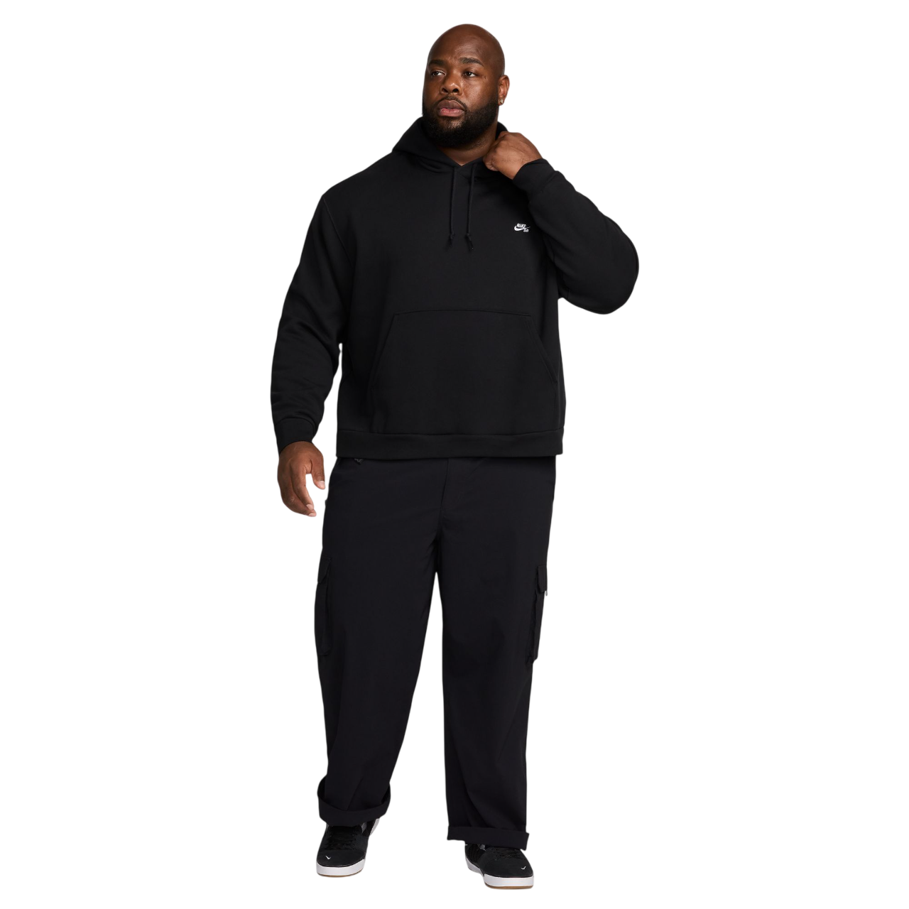 Fleece Pullover Skate Sweat à Capuche - Noir/Blanc