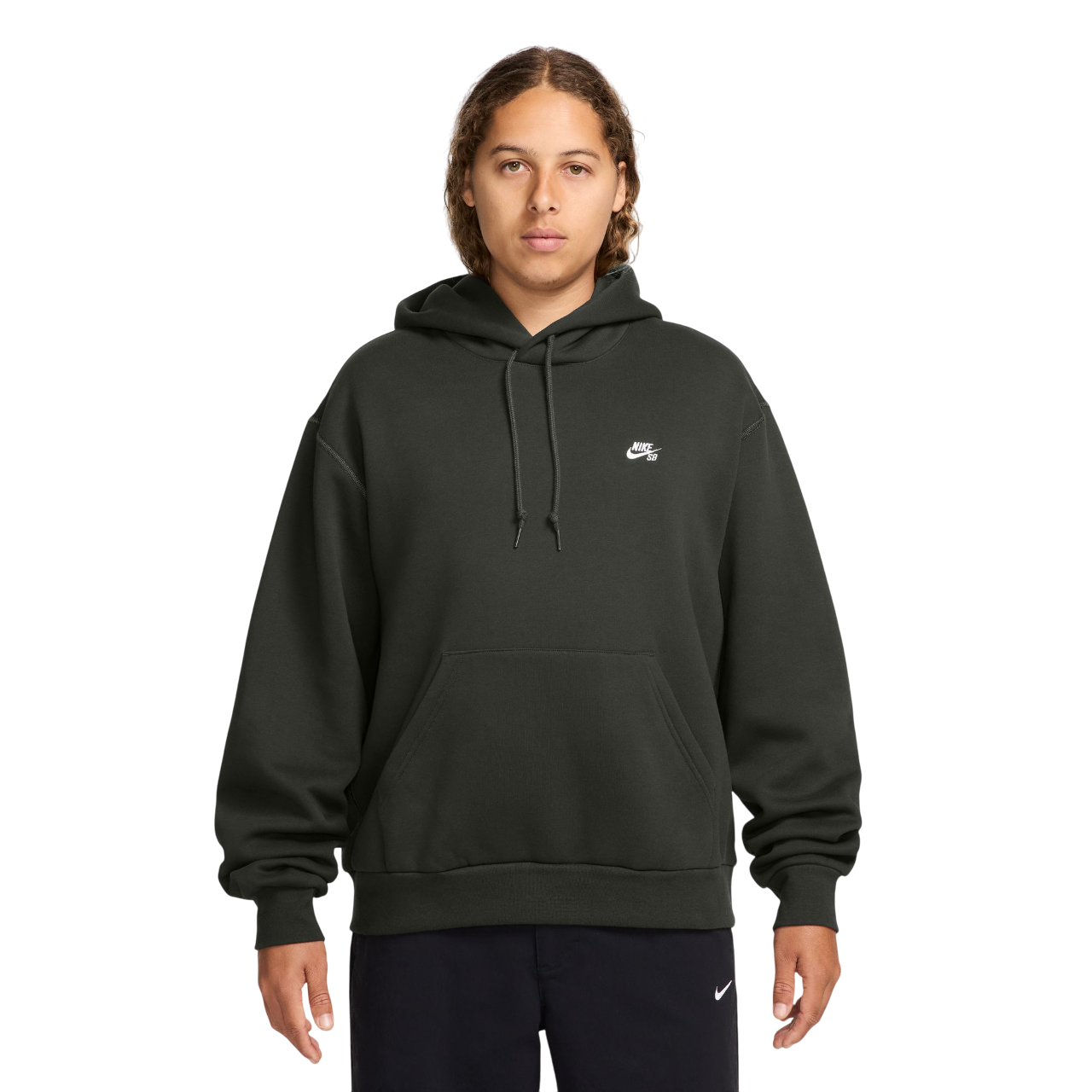 Fleece Sweat à Capuche Skate - Séquoia/Blanc