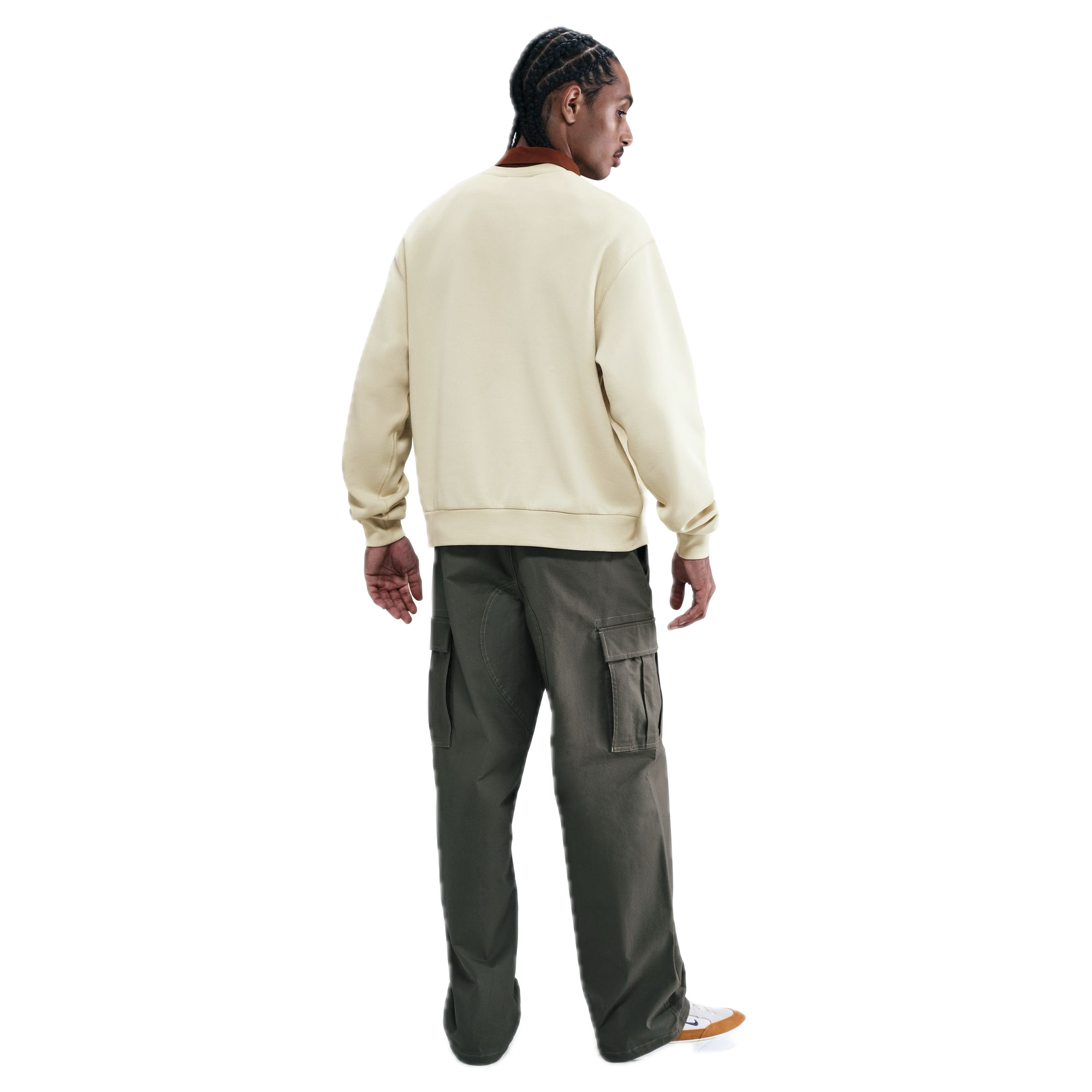 Fleece Skate Crew - Lite Khaki/White