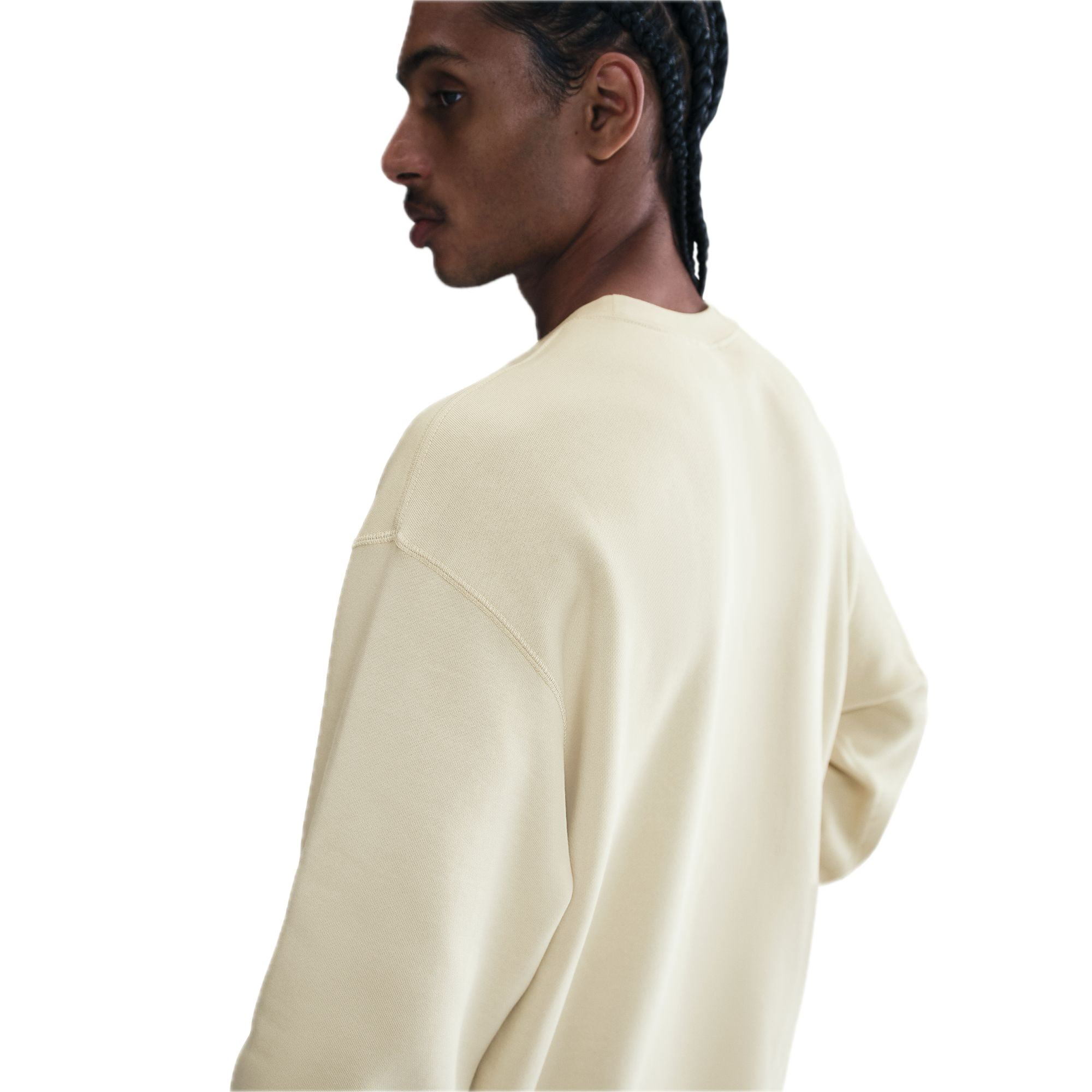 Fleece Skate Crew - Lite Khaki/White