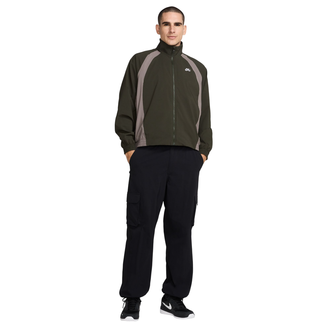 Full-Zip Veste de Skate Tissée - Séquoia/Cave Stone/Blanc