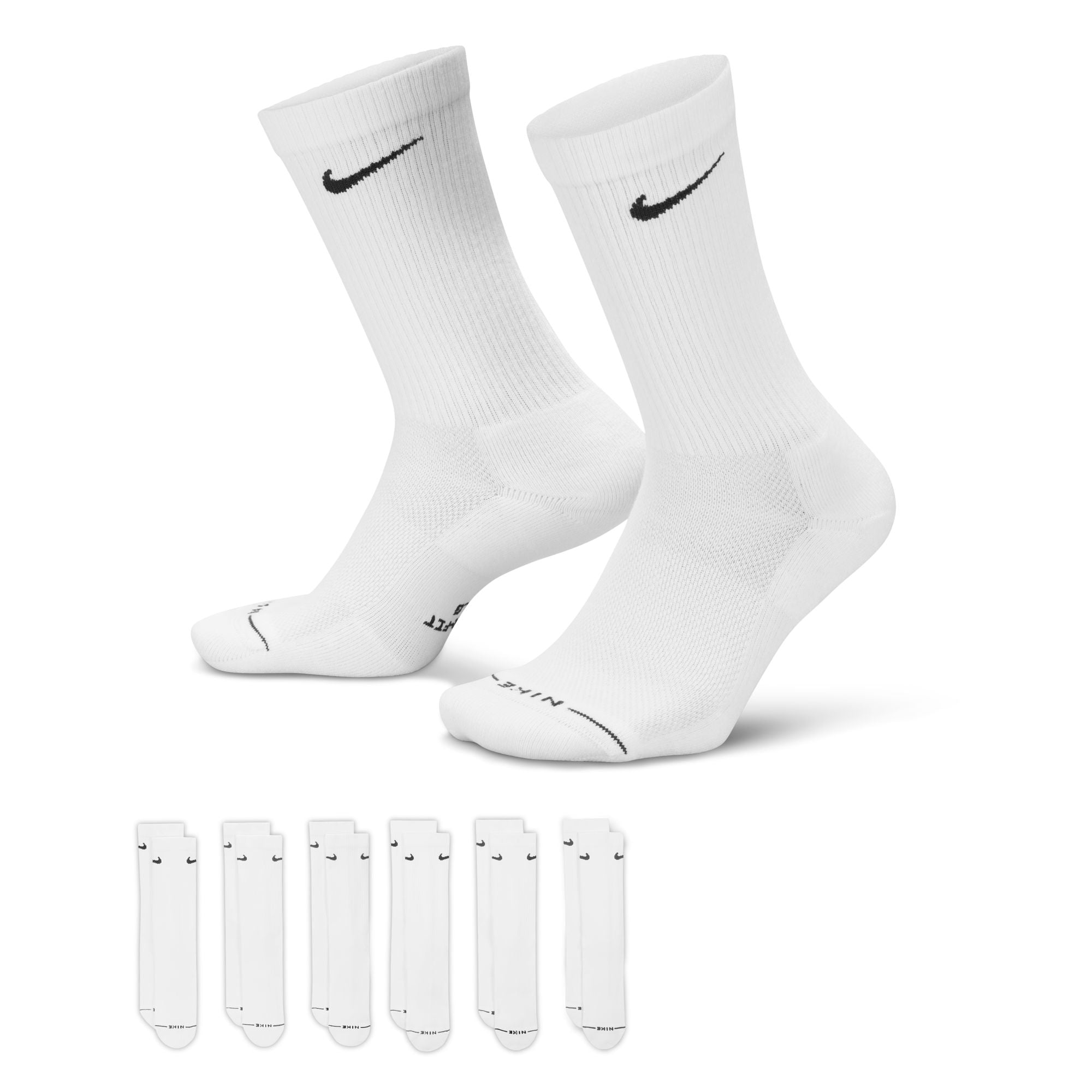Chaussettes Crew Everyday Elevated (Paquet de 6 Paires) - Blanc/Noir
