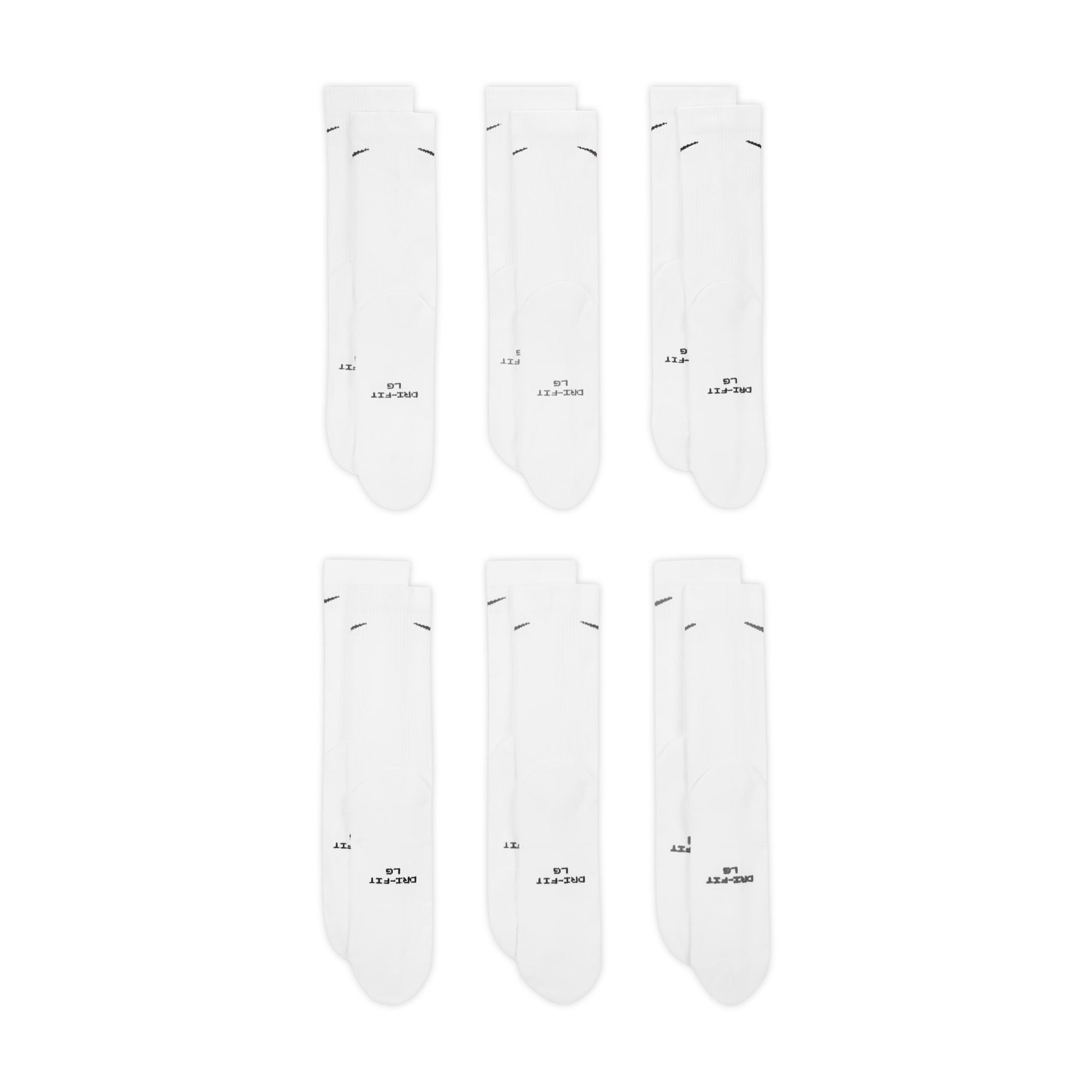 Chaussettes Crew Everyday Elevated (Paquet de 6 Paires) - Blanc/Noir
